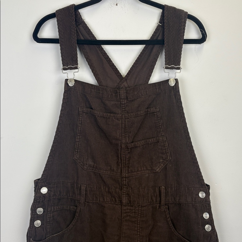 Free People Ziggy Corduroy Shortalls Overalls Brown One Piece Size XL - Picture 4 of 9